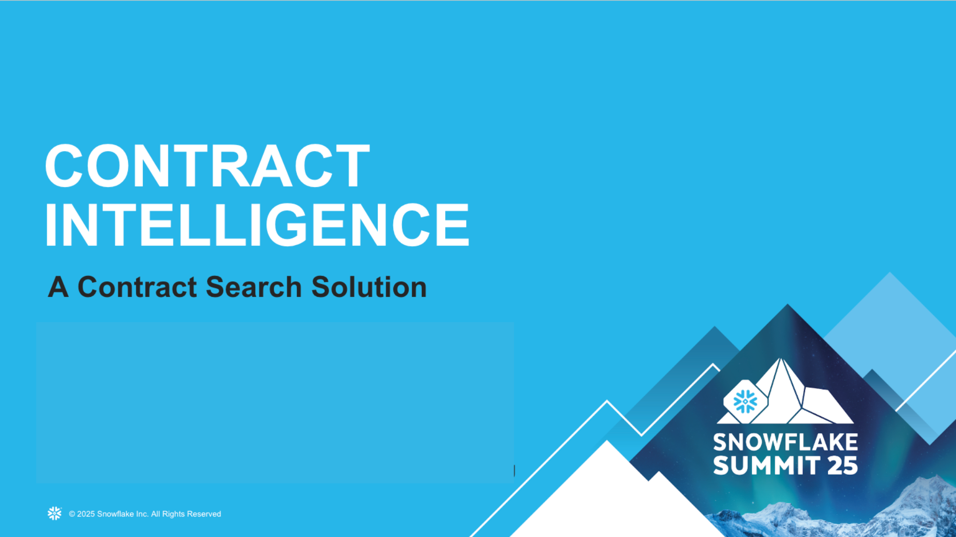 Contract Intelligence: A Contract Search Solution at Snowflake Summit